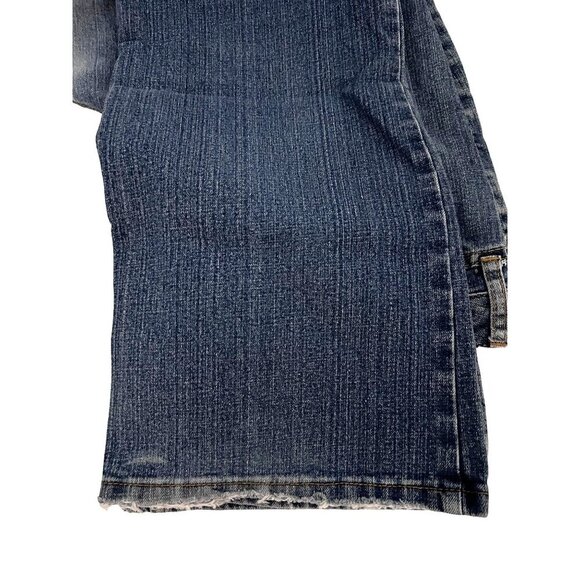 American Rag Blue Denim Distressed Bootcut Jeans Plus 13S Medium Wash Stretch - Picture 6 of 9